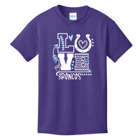 Youth Cotton Love Broncos T-shirt